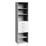 Colonne de rangement lund 3 tiroirs blanc mat 30 x 40 cm profondeur