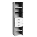 Colonne de rangement lund 3 tiroirs blanc mat 45 x 40 cm profondeur
