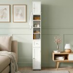 Colonne salle de bain avec 2 portes 1 tiroirs 5 �tag�res r�glables meuble de rangement pour salon cuisine ...