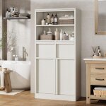 Colonne salle de bain avec 4 portes 2 tiroirs armoire haute salle de bain pour salon cuisine 60 x 30 ...