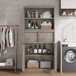 Colonne salle de bain avec 4 portes 2 tiroirs armoire haute salle de bain pour salon cuisine 60 x 30 ...