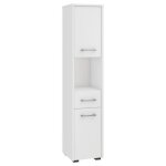Colonne salle de bains akord fin blanche 30 cm 2 portes 1 tiroir fa�ade blanche 5 �tag�res 30x30x140 ...