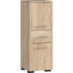 Colonne salle de bains akord fin ch�ne sonoma 30 cm 2 portes 1 tiroir fa�ade ch�ne sonoma 3 �tag�res ...