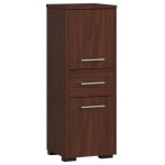 Colonne salle de bains akord fin weng� 30 cm 2 portes 1 tiroir fa�ade weng� 3 �tag�res 30x30x85 cm