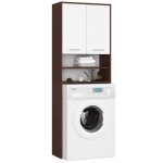 Colonne de salle de bains akord fin weng 64 cm - 2 portes blanc mat - 4 tagres