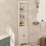 Colonne de salle de bain angle mdf r�sistant � lhumidit� blanc design minimaliste 49. 5x35x170 cm