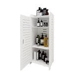 Colonne de salle de bain - armoire toilettes avec 3 �tag�re r�glable et 1 porte - 30x30x80 cm - blanc ...