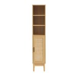 Colonne de salle de bain amana effet chne et cannage rotin l30cm - bois