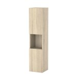 Colonne de salle de bain - chêne - 30x30x132 cm - bois traité - installation murale - 2 compartiments ... Colonne de salle de bain - chêne - 30x30x132 cm - bois traité - installation murale - 2 compartiments ...