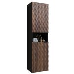 Colonne de salle de bain collection king ? ch�ne fonc� et noir