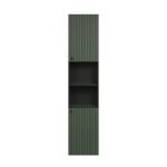 Calicosy - colonne de salle de bain rainure 2 portes 2 niches h186 cm - purebliss - vert sauge et noir ...
