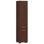 Colonne salle de bains fin weng� 30 cm (2) portes couleur weng� mat 5 �tag�res - 30x30x140 cm - akord ...