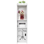 Colonne de salle de bain - meuble dangle - bois massif - blanc - aspect bois - 80cm de haut