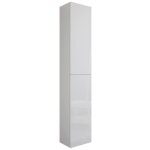 Colonne suspendue r�versible - blanc - 30x22 - 2 portes - finition brillante - 4 �tag�res en verre