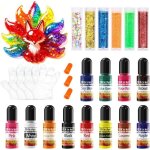 Colorant r�sine �poxy - 12 pigments avec 6 paillettes concentr� pour coloration peinture fabrication ...