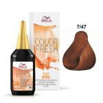 Coloration temporaire - wella - color fresh 7 / 47 - blond cuivr marron - sans ammoniaque
