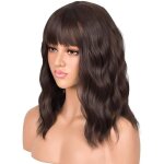 Colorfulpanda perruque ondul femme naturelle bob perruque femme marron courte naturelle bresilienne ...