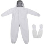 Combinaison apiculteur enfant - mhy� - anti - abeille - capuche en voile - blanc - medium - coton polyester ...