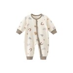 Combinaison nouveau - n� en coton blanc � manches longues et boutons - grenouill�re unisexe pyjama b�b� ...