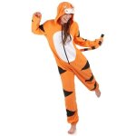 Combinaison tigre femme - orange - costume d�guisement adulte - mati�re polaire douce - taille unique ...