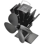 Combiubiu ventilateur de chemine de pole  4 pales noir ventilateur de pole  chaleur pour foyer  ...