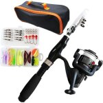 Canne � p�che - homyl - kit complet enfants - moulinet pliable - sac de transport - noir