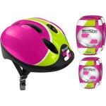 Combo rose s�curit� (casque + genouill�res & coudi�res) skids control