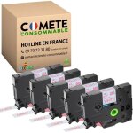 Tze232 - 5 rubans compatibles brother tze - 232 rouge sur blanc pour tiqueteuse brother p - touch - ...