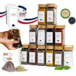 Comforder pots à Épices carrés (24 pcs) - verre 120 ml couvercle en bambou bouchons verseurs Étiquettes ... Comforder pots à Épices carrés (24 pcs) - verre 120 ml couvercle en bambou bouchons verseurs Étiquettes ...