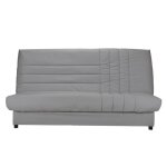 Comfort bultex banquette clic - clac 3 places - tissu gris - made in france - l 192 x p 95 cm - beija ...