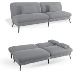 Comhoma canap� convertible 3 places canap� - lit pliable - canap� 2 en 1 dossier r�glable 5 niveaux gris ...