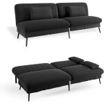 Comhoma canap� convertible 3 places canap� - lit pliable - canap� 2 en 1 dossier r�glable 5 niveaux noir ...