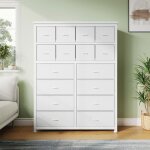 Commode � 16 tiroirs en tissugarvee 101 � 30 � 130cm - armoir de rangement pour chambre saloncouloirblanc ...