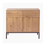 Calicosy - buffet 2 portes 2 tiroirs décor chêne l90 x h80 cm - lenny - chêne Calicosy - buffet 2 portes 2 tiroirs décor chêne l90 x h80 cm - lenny - chêne