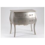 Commode 2 tiroirs murano argent amadeus - amadeus - chambre - commode - gris - romantique - bois massif ...