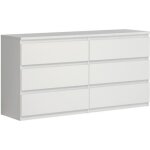 Commode 2x3 tiroirs blanche - benny - bois - contemporain - laqu�