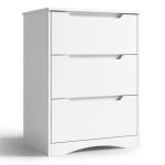 Commode 3 tiroirs - bealife - commode de chambre - noire - 62 x 41 x 82 cm