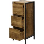 Commode 3 tiroirs cadre m�tal noir meuble rangement industriel table de chevet chambre salon robuste ...