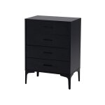 Commode avec 4 tiroirs buffet armoire de rangement panneaux mdf pieds m�talliques moderne chambre salon ...