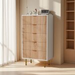 Commode 5 tiroirs meuble rangement moderne coiffeuse meuble chambre bureau salon cuisine 60x34x109cm ...
