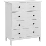 Homcom - commode - mdf - 74x40x91cm - blanc Homcom - commode - mdf - 74x40x91cm - blanc