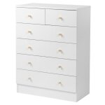 Commode 6 tiroirs - alightup - meuble de rangement pour chambre 66 x 33 x 89 cm blanc