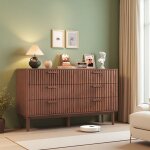 Commode � 6 tiroirs commode chambre bois 100 x 34 x 73cm commode meuble de rangement pieds et poign�es ...