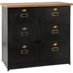 Commode ivan m�tal noir 6 tiroirs - atmosphera createur dinterieur