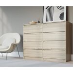 Commode 8 tiroirs 120cm couleur: chêne sonoma buffet meuble de rangement armoire chambre adulte l: 120 ... Commode 8 tiroirs 120cm couleur: chêne sonoma buffet meuble de rangement armoire chambre adulte l: 120 ...