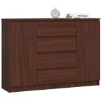 Commode akord k140 weng� 138 cm 2 portes 4 tiroirs fa�ade weng� 4 �tag�res 138x40x99 cm