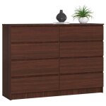 Commode akord k140 weng� 138 cm 8 tiroirs fa�ade weng� 138x40x99 cm