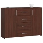 Commode akord k45 weng 110 cm 2 portes 4 tiroirs faade weng 4 tagres 110x35x80 cm