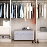 Commode - akozon - 7280 - 5 tiroirs (2 grands 3 petits) - structure acier - blanc / gris / aspect bois ...