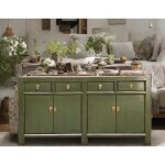 Commode armoire asiatique buffet chinois vintage oriental style shabby chic olive Commode armoire asiatique buffet chinois vintage oriental style shabby chic olive